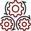 icono engranajes conectados, Lean Manufacturing